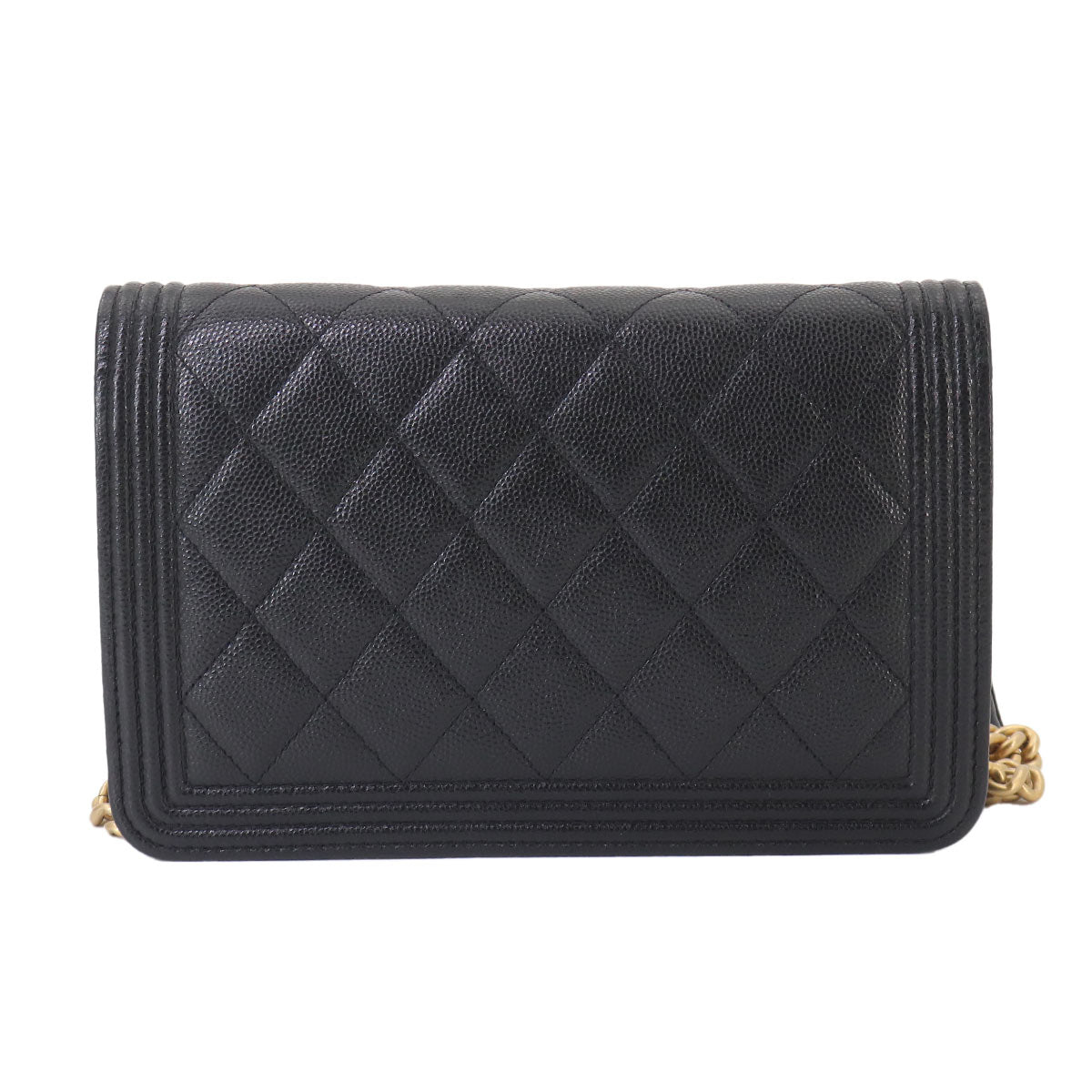 Boychanel Chain Long Wallet Leather Black AP1117 Purse