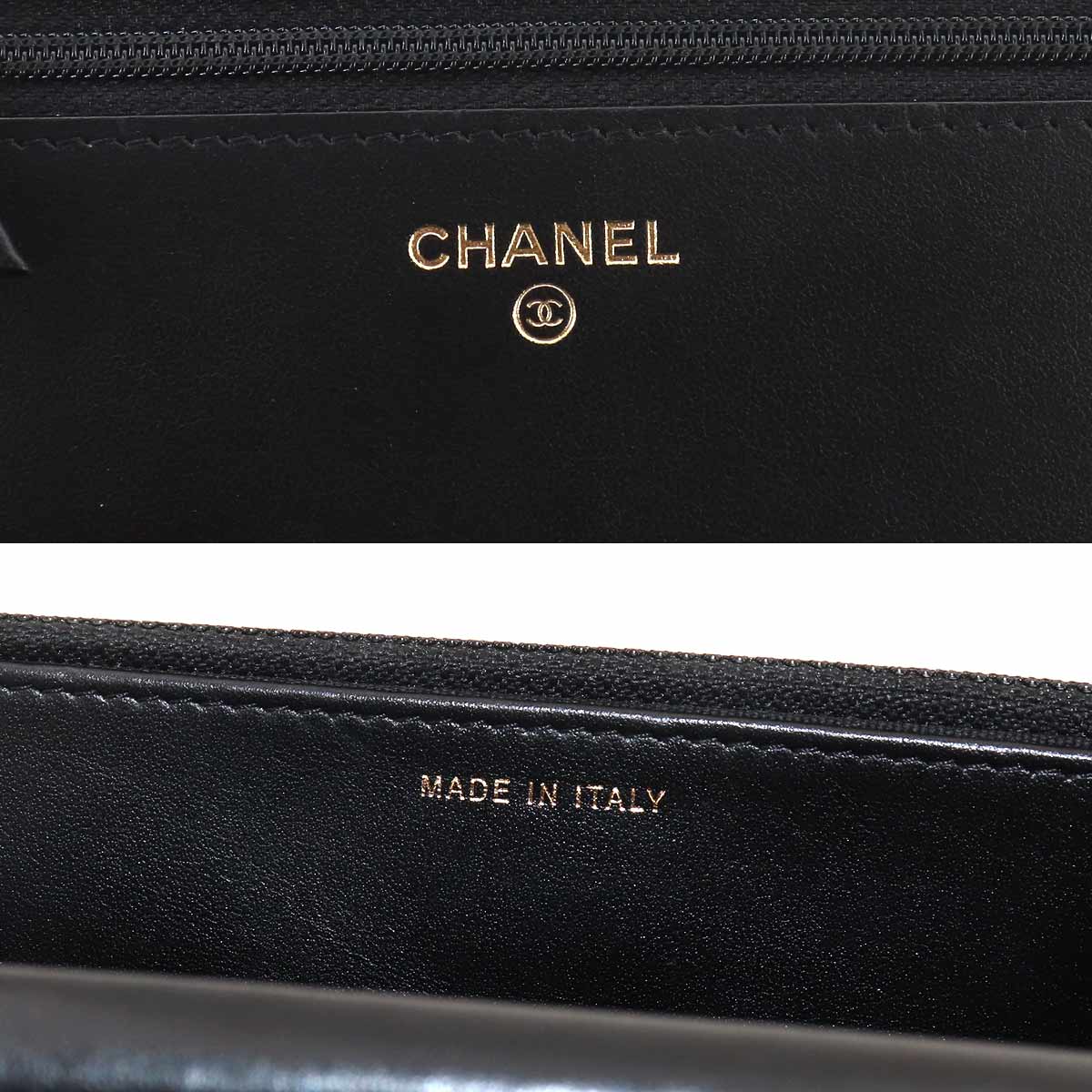 Boychanel Chain Long Wallet Leather Black AP1117 Purse
