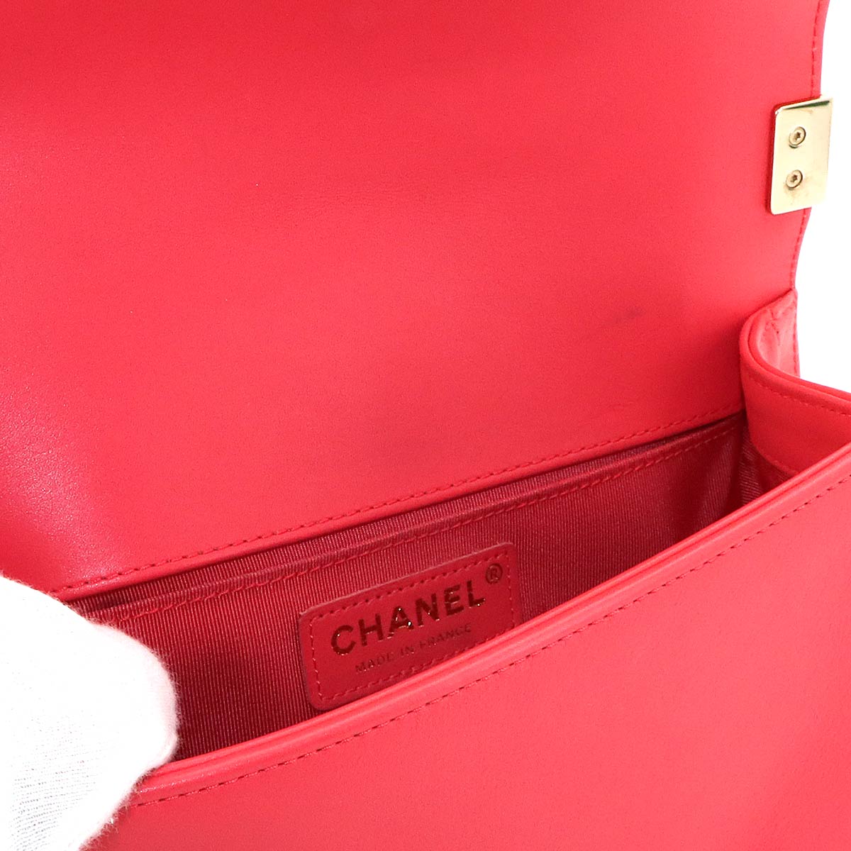 BOY CHANEL Small Chain Shoulder Bag Tweed Leather Pink A67085