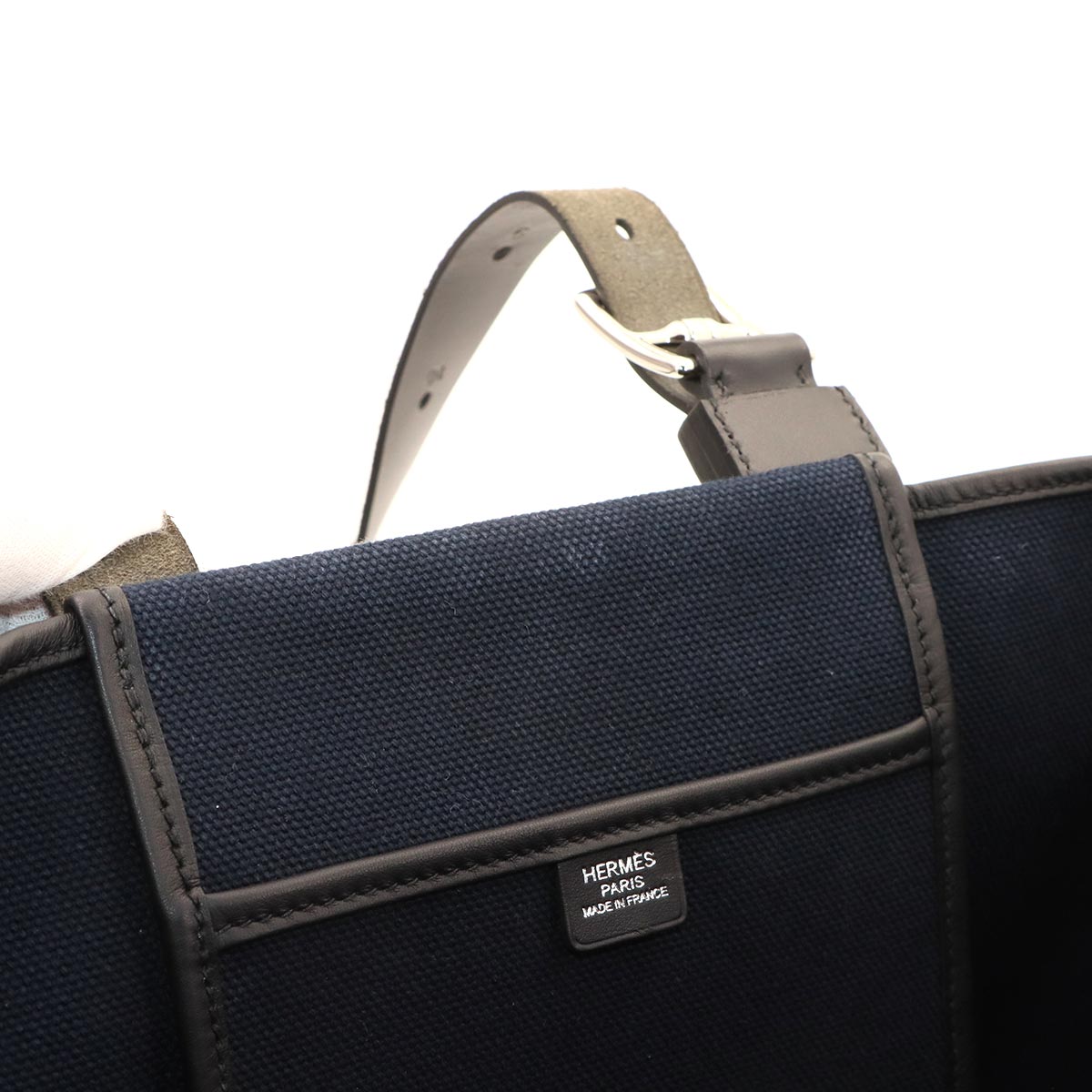 Etriviere Pocket 27 Tote Bag Toile Goeland Vache Hunter Black