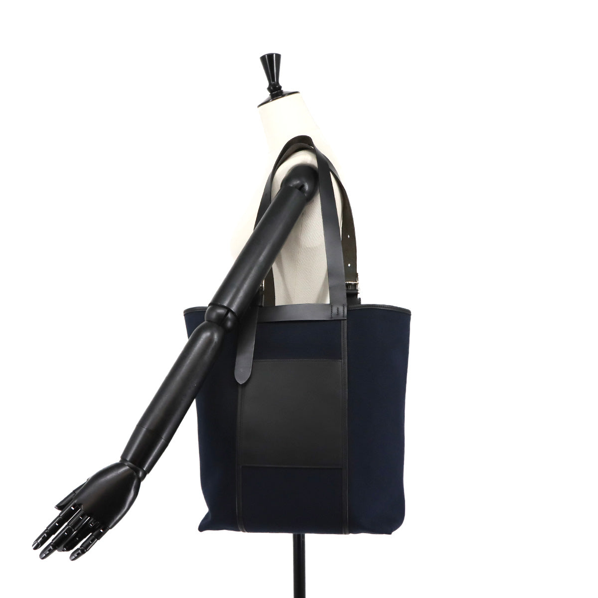 Etriviere Pocket 27 Tote Bag Toile Goeland Vache Hunter Black