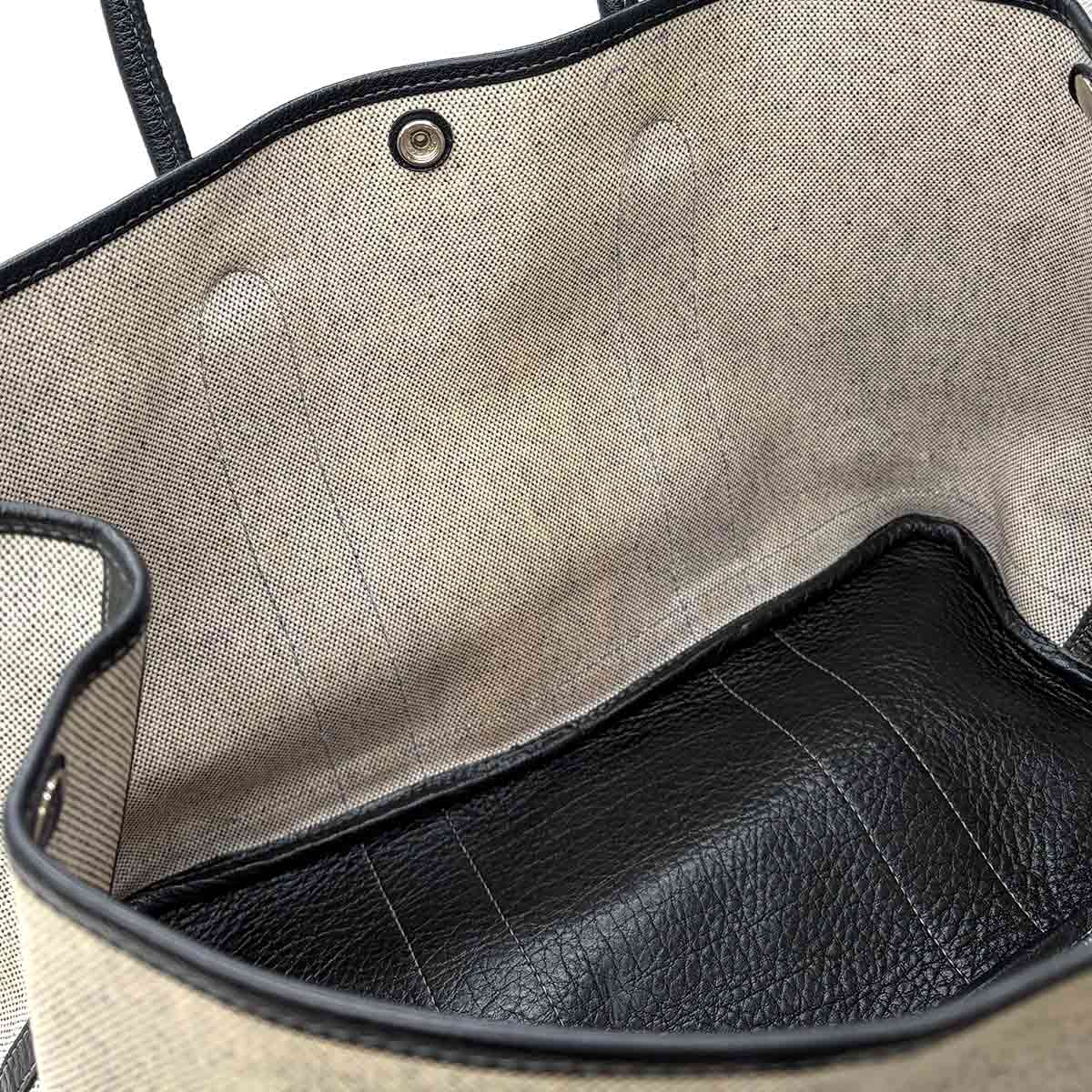 Garden Party PM Tote Bag Toile H Negonda Black Gray
