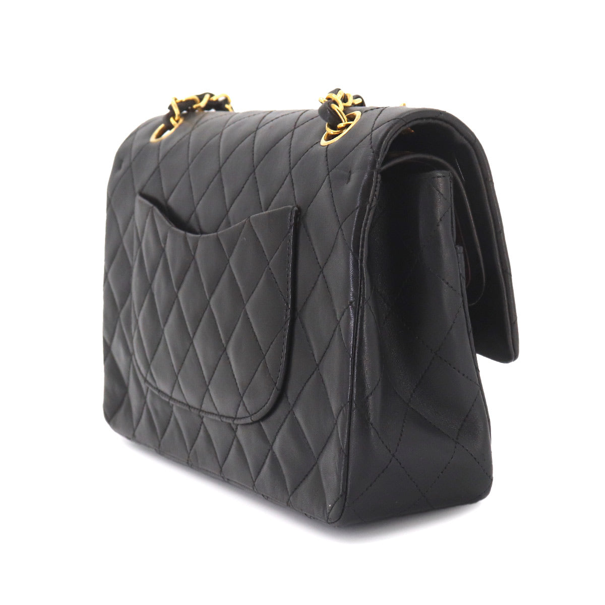 Matelasse 25 Chain Shoulder Bag Leather Black A01112 Vintage