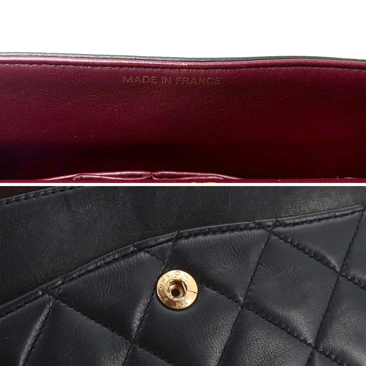 Matelasse 25 Chain Shoulder Bag Leather Black A01112 Vintage