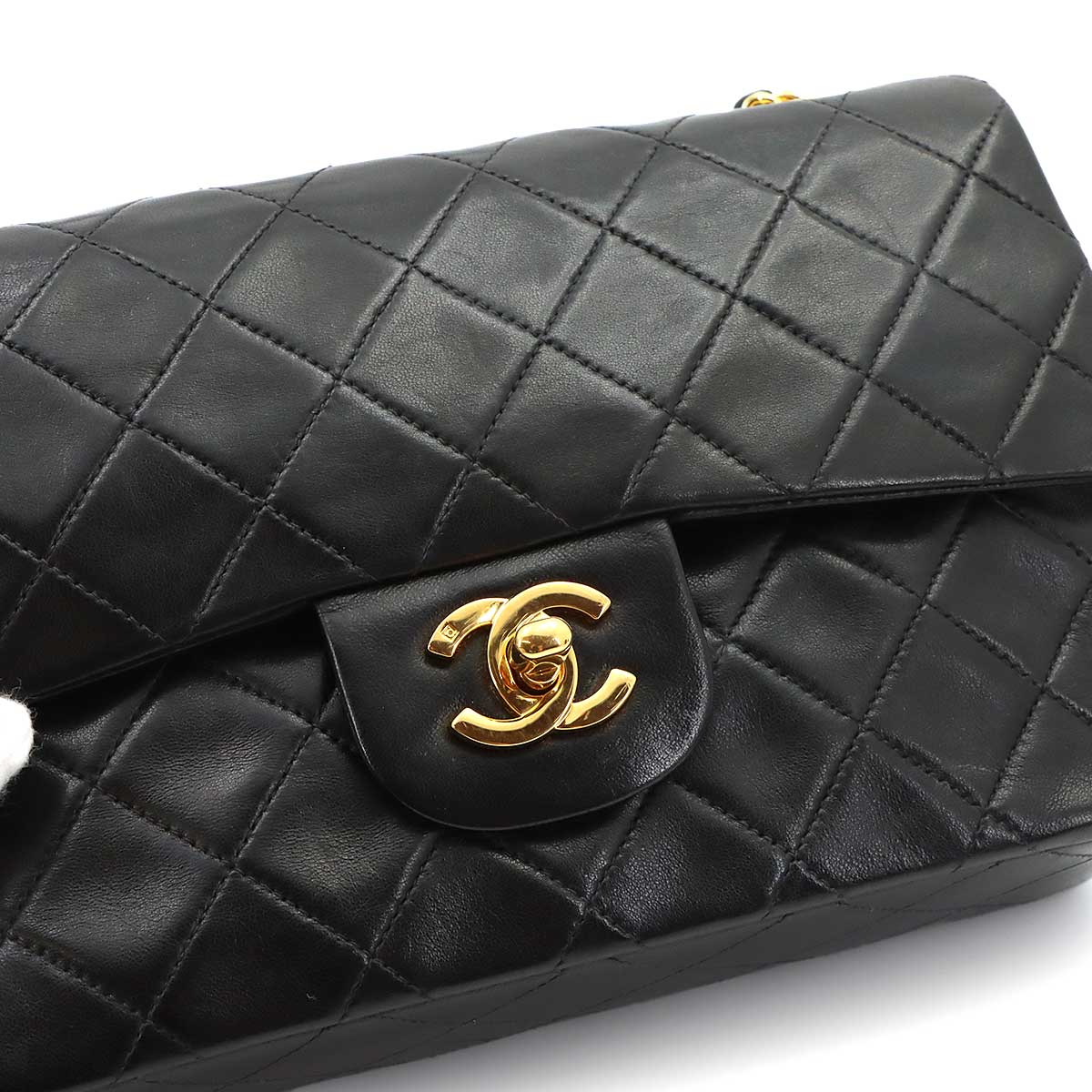 Matelasse 23 Chain Shoulder Bag Leather Black A01113 Vintage