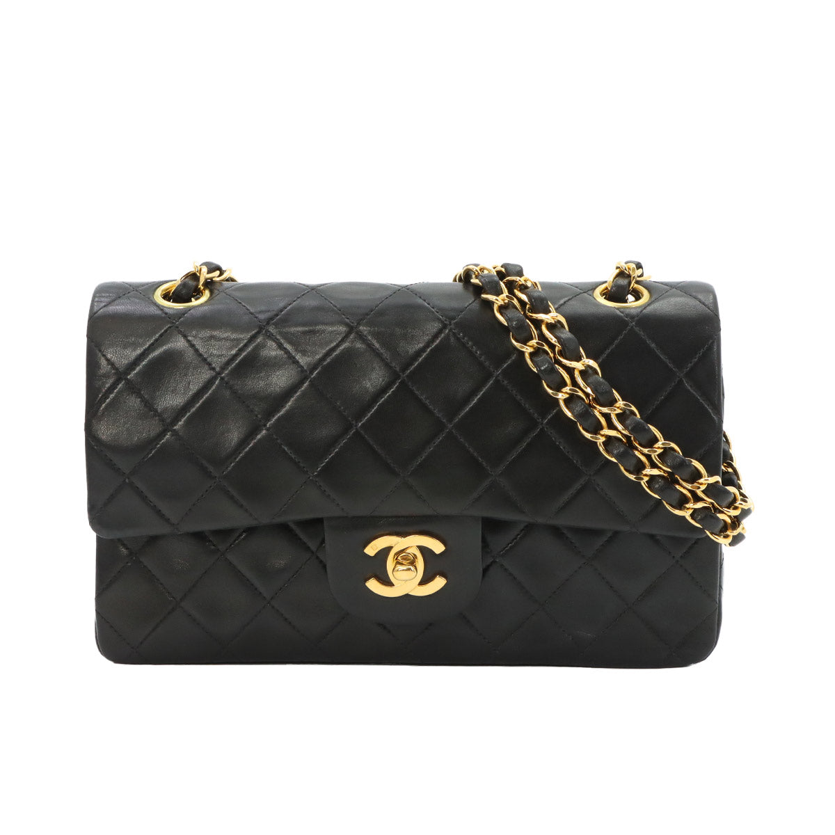 Matelasse 23 Chain Shoulder Bag Leather Black A01113 Vintage