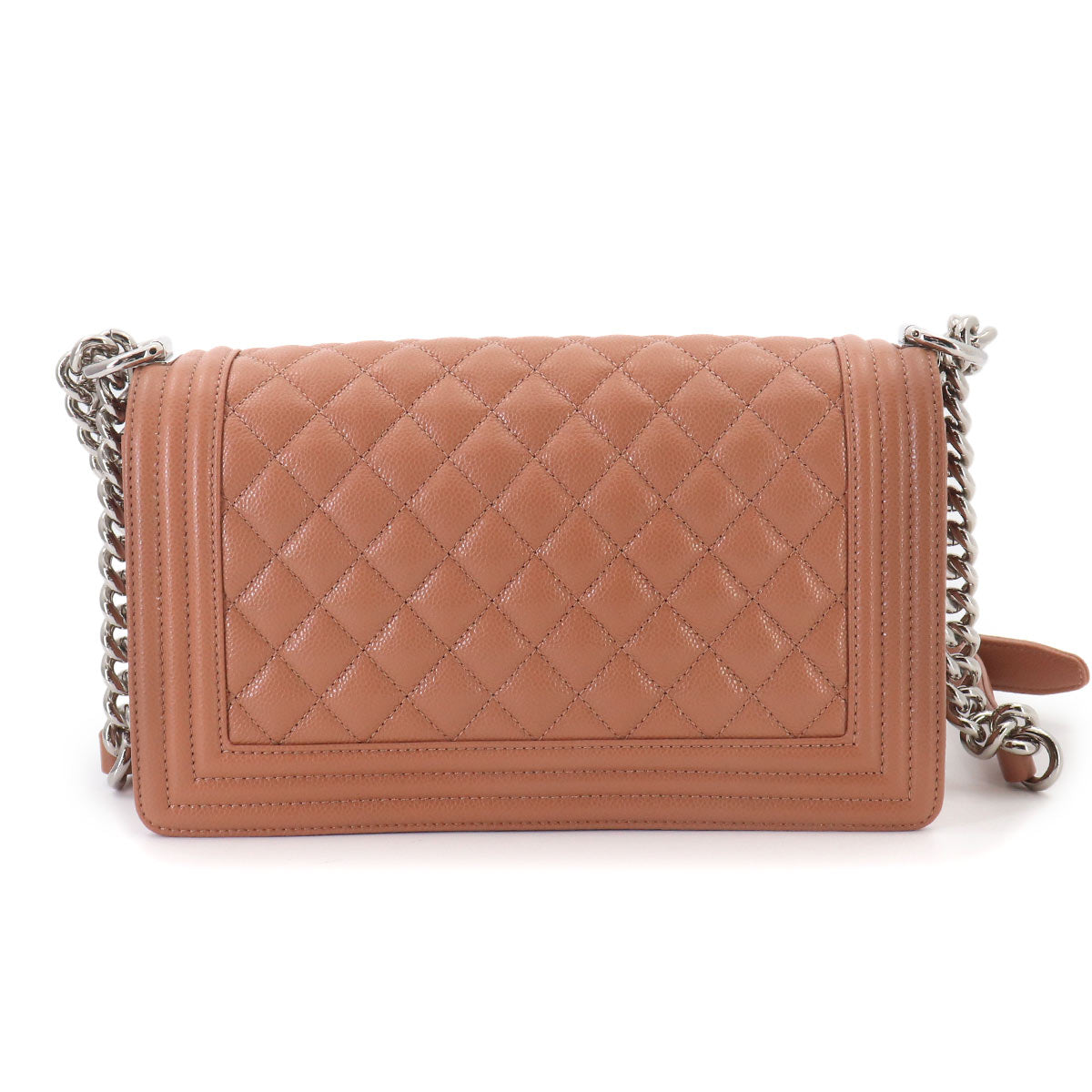 BOY CHANEL Chain Shoulder Bag Leather Brown A67086 Purse