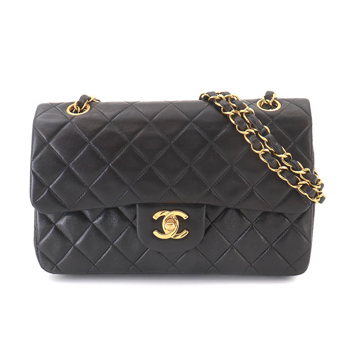 Matelasse 23 Chain Shoulder Bag Leather Black A01113 Vintage