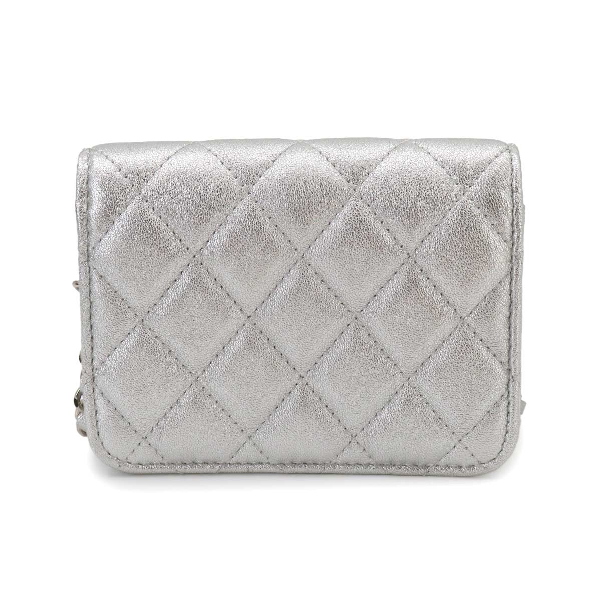 Matelasse Star Belt Bag Waist Pouch Leather Silver Rhinestone