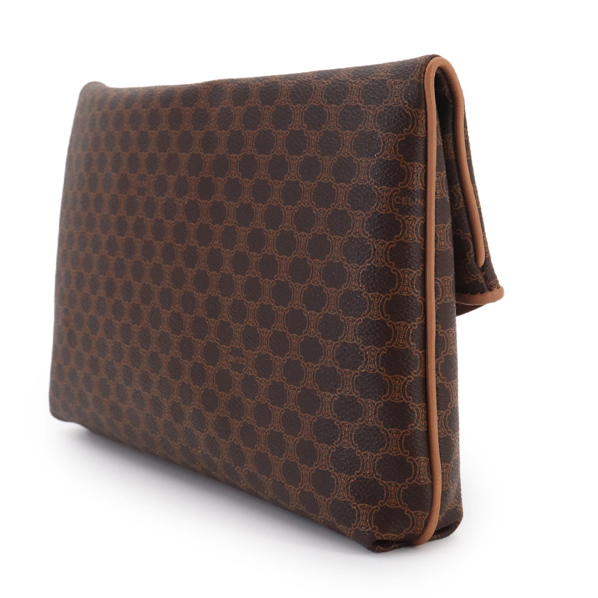 Macadam Clutch Bag PVC Leather Brown Vintage Purse