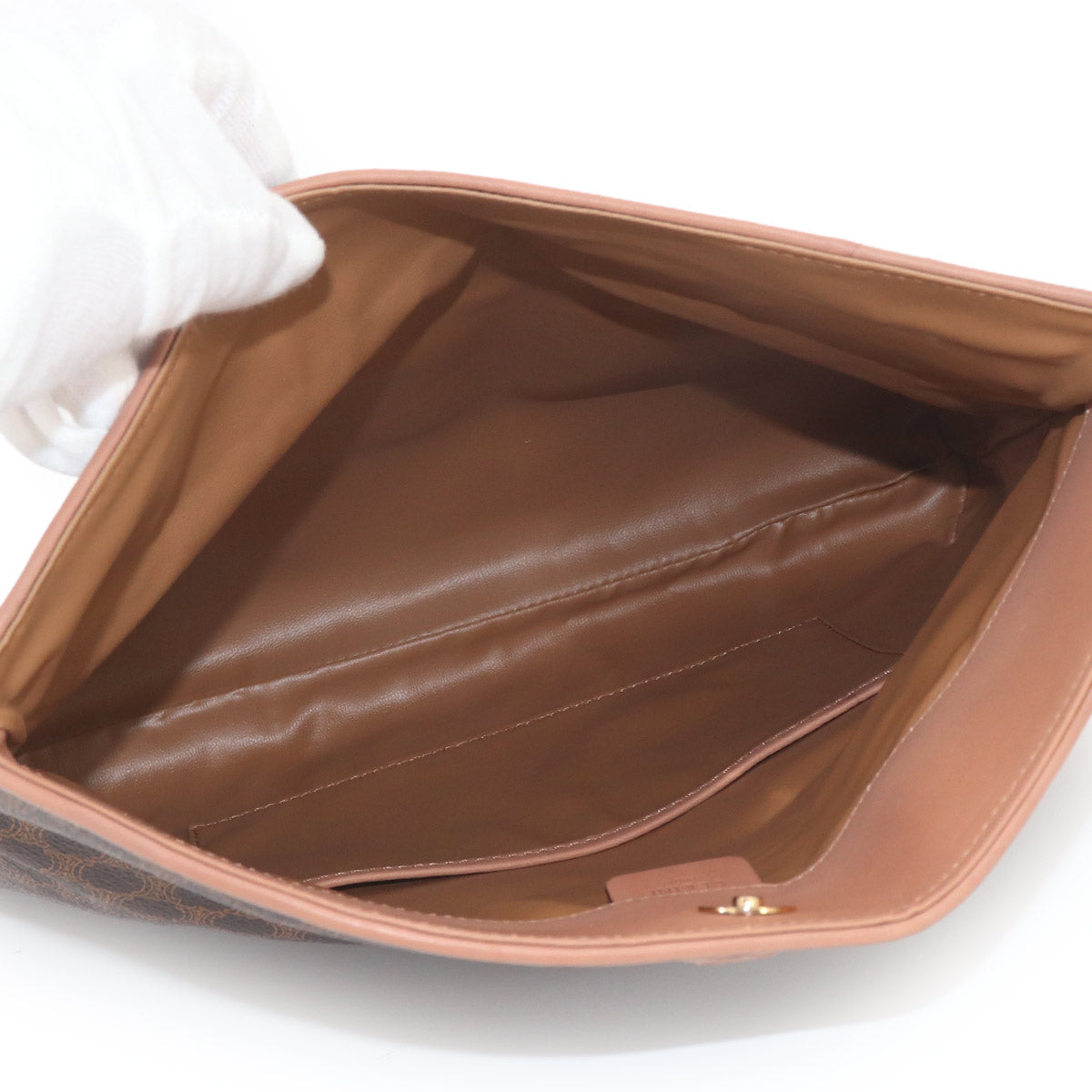 Macadam Clutch Bag PVC Leather Brown Vintage Purse