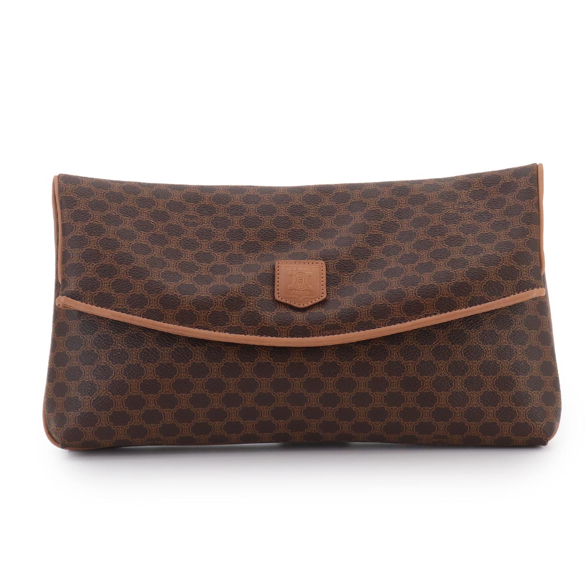 Macadam Clutch Bag PVC Leather Brown Vintage Purse
