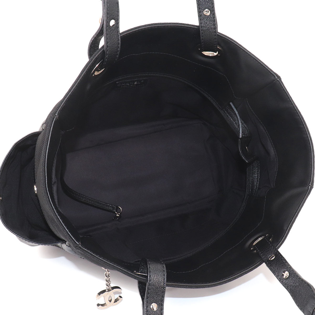 Paris Biarritz GM Tote Bag PVC Nylon Leather Black A34210 Purse