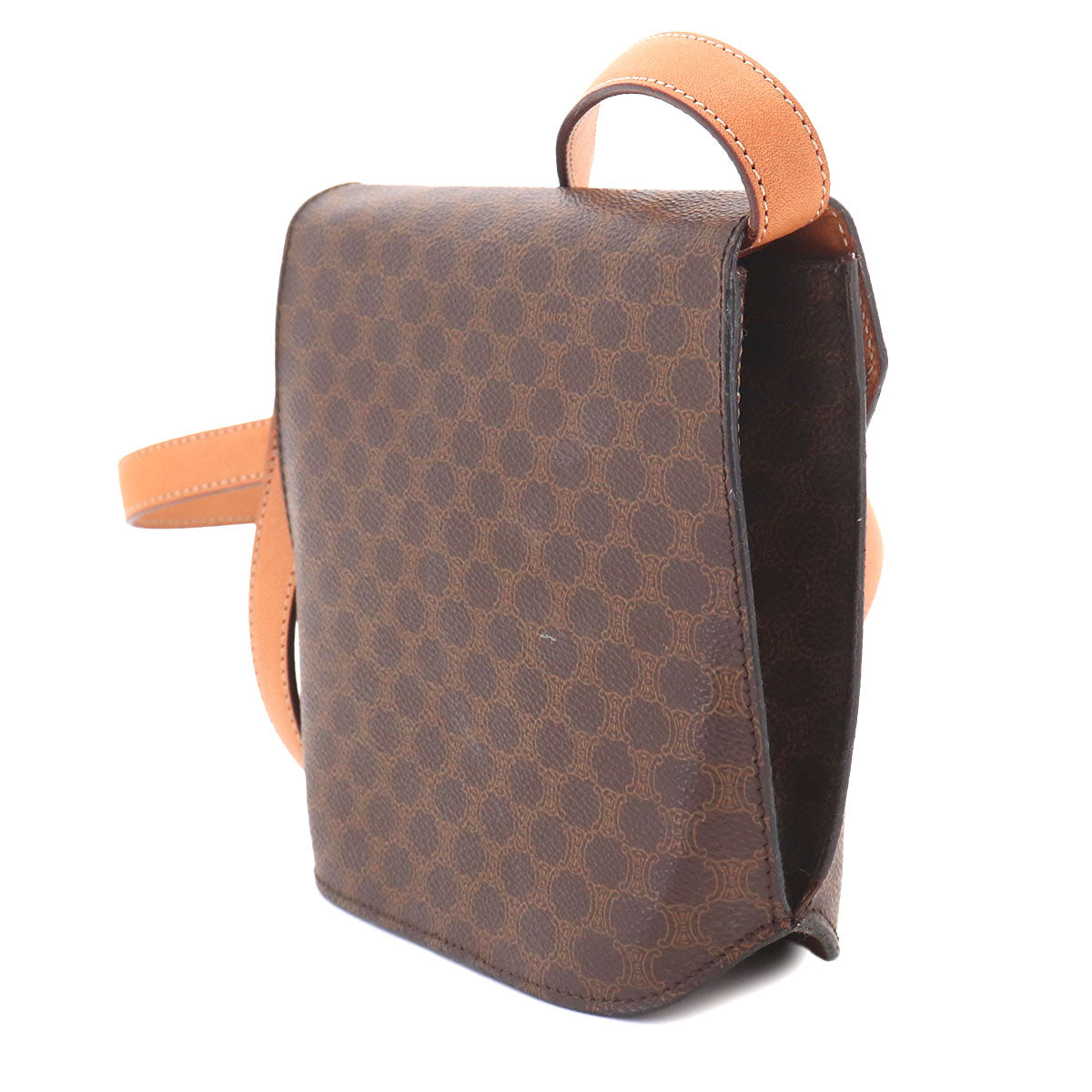 Macadam Shoulder Bag Leather PVC Brown Vintage Purse