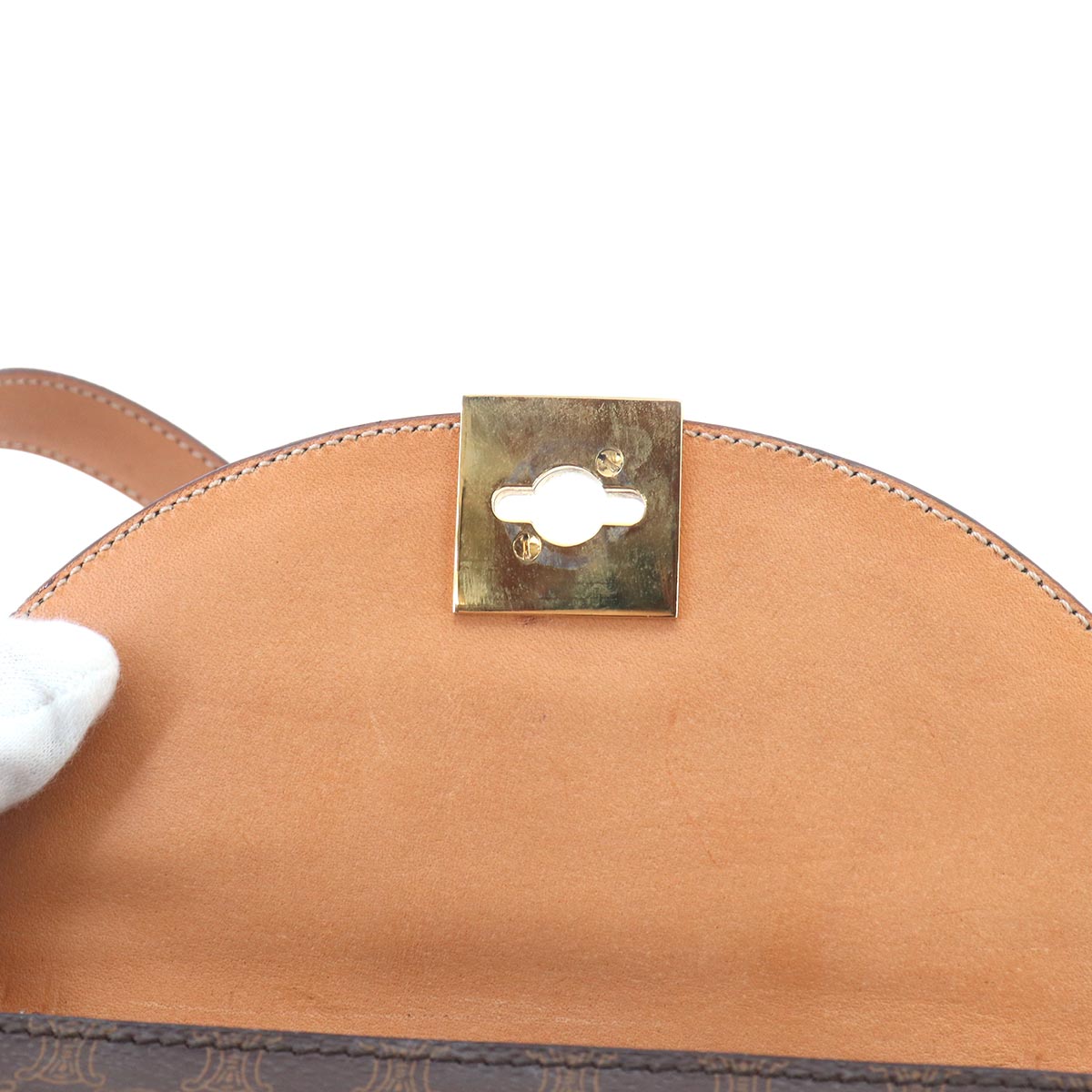 Macadam Shoulder Bag Leather PVC Brown Vintage Purse