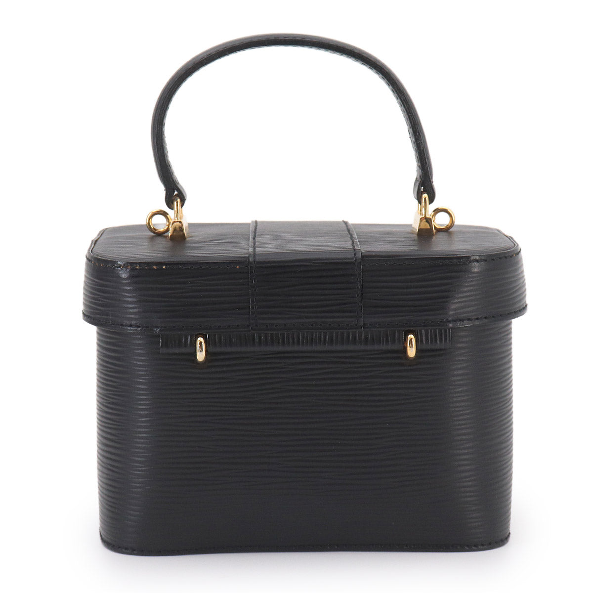 Vanity Hand Shoulder Bag Leather Black Purse