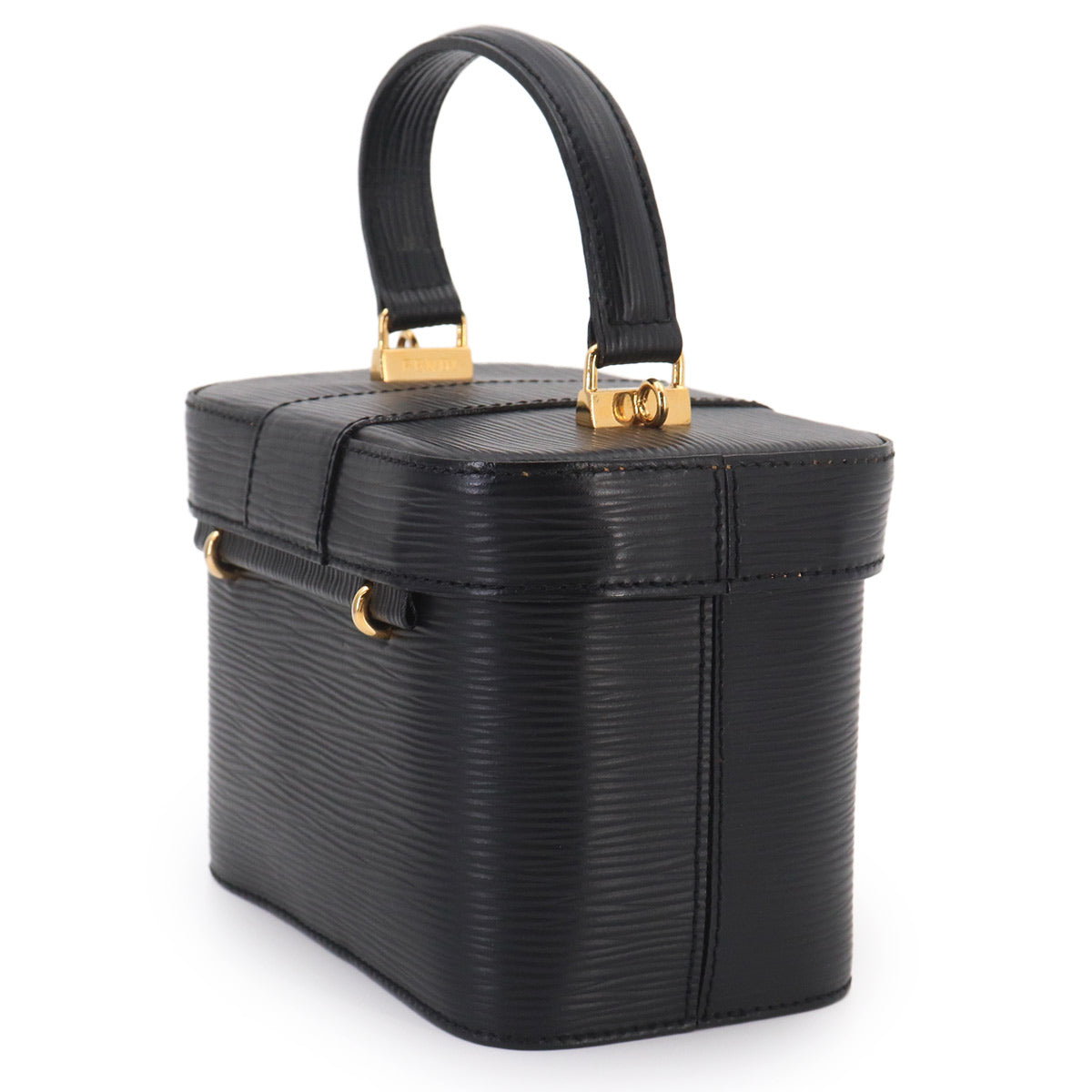 Vanity Hand Shoulder Bag Leather Black Purse