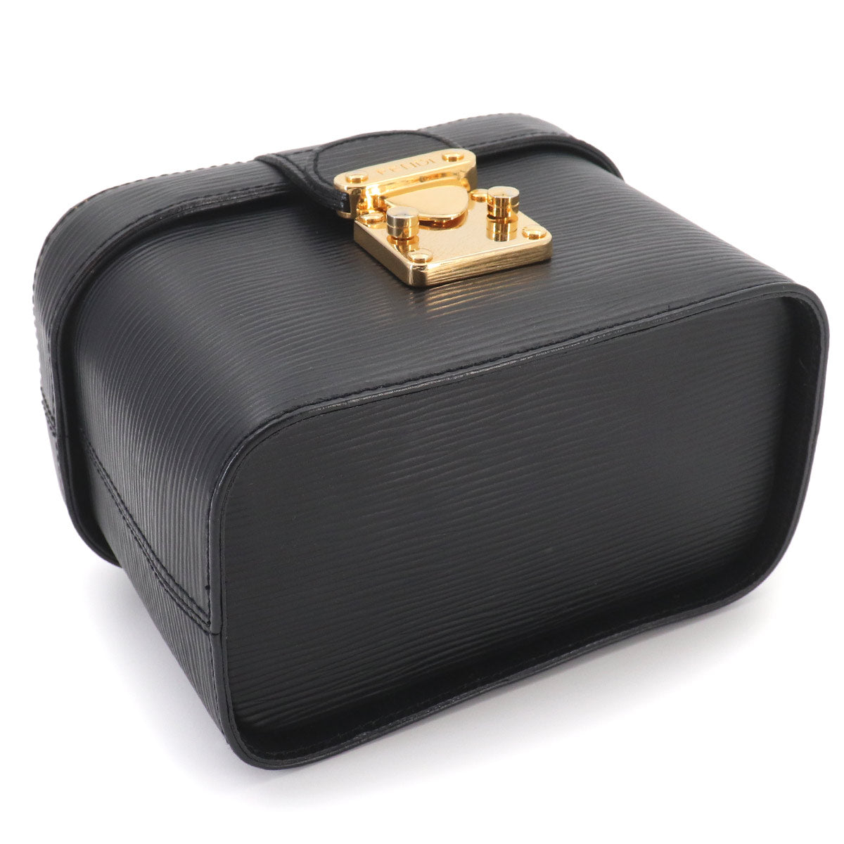 Vanity Hand Shoulder Bag Leather Black Purse
