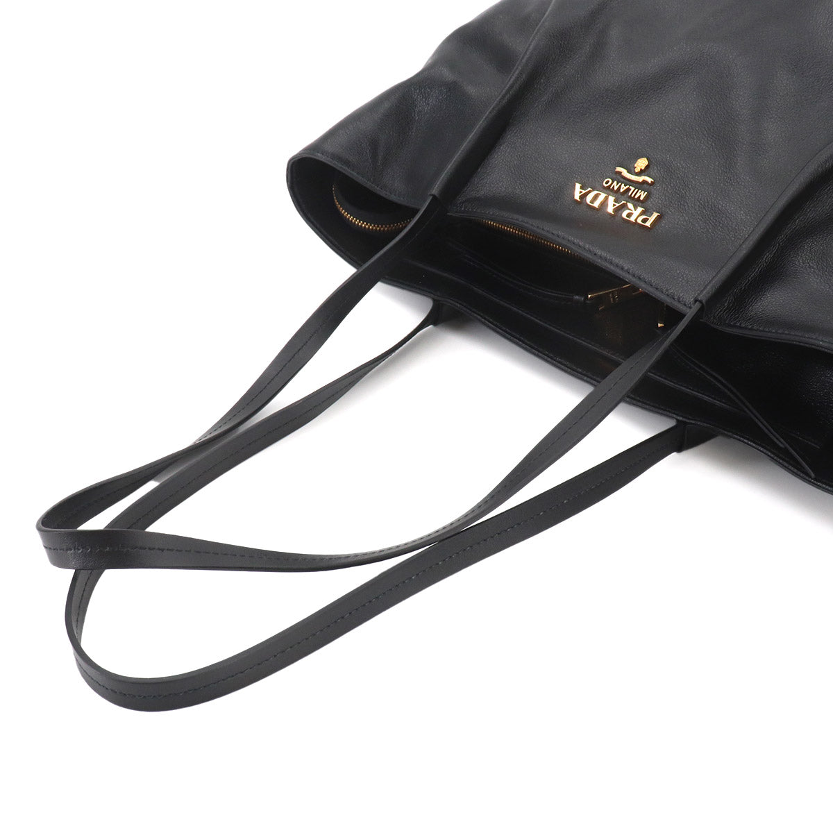 Tote Bag Leather Black Unisex Purse Logos