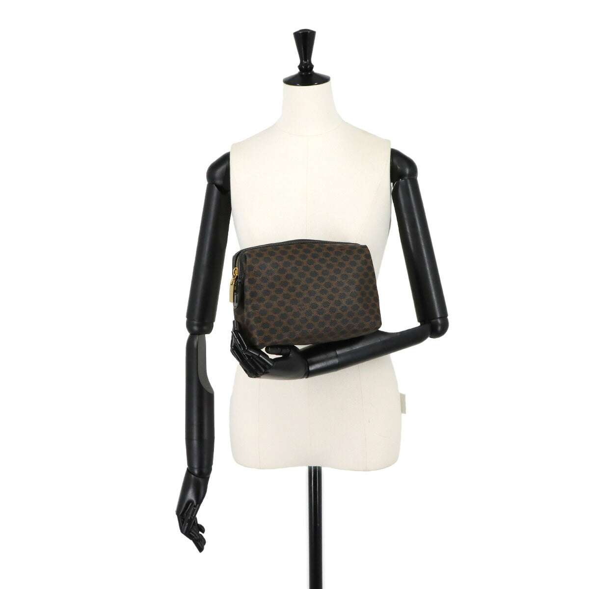 Macadam Pouch PVC Leather Black Vintage Purse