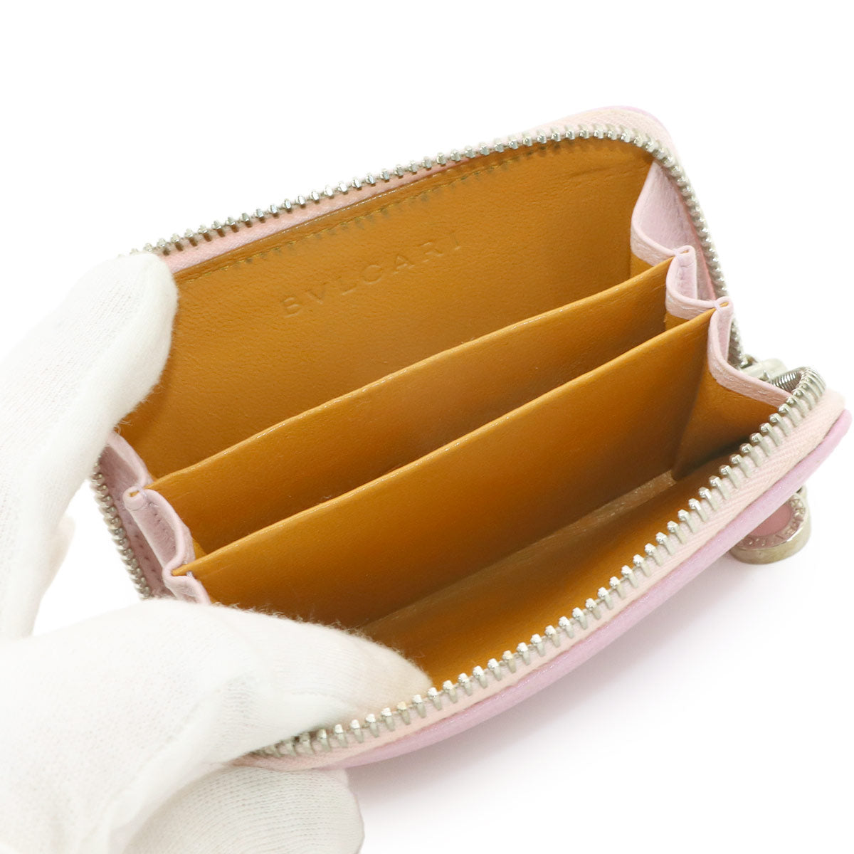 BVLGARI BVLGARI Coin Purse Leather Pink