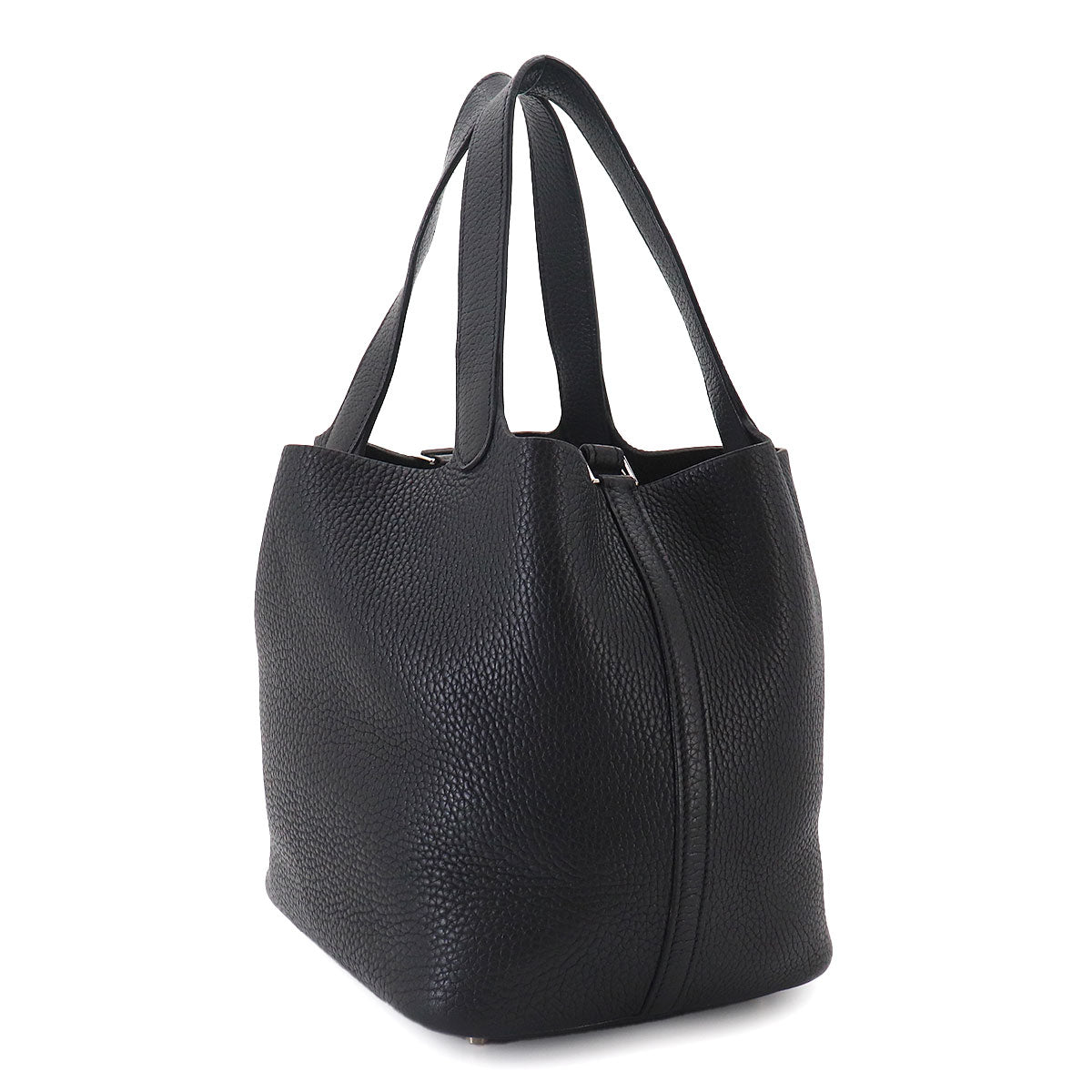 Picotin MM Hand Bag Taurillon Clemence Black Purse