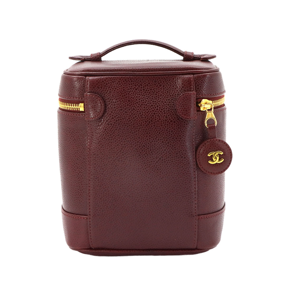 Vanity Hand Bag Leather Bordeaux A01998 Coco Logos Vintage