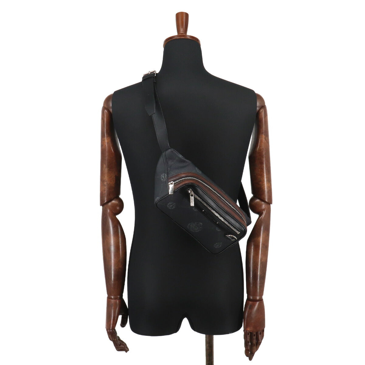 Signature Ballade Body Bag PVC Leather Black Purse