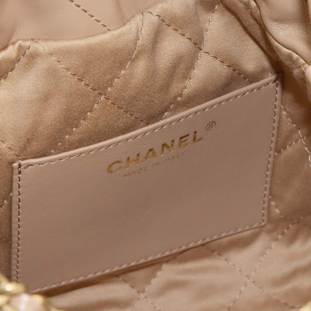 CHANEL 22 Mini Chain Hand Shoulder Bag Leather Brown AS3980 Purse