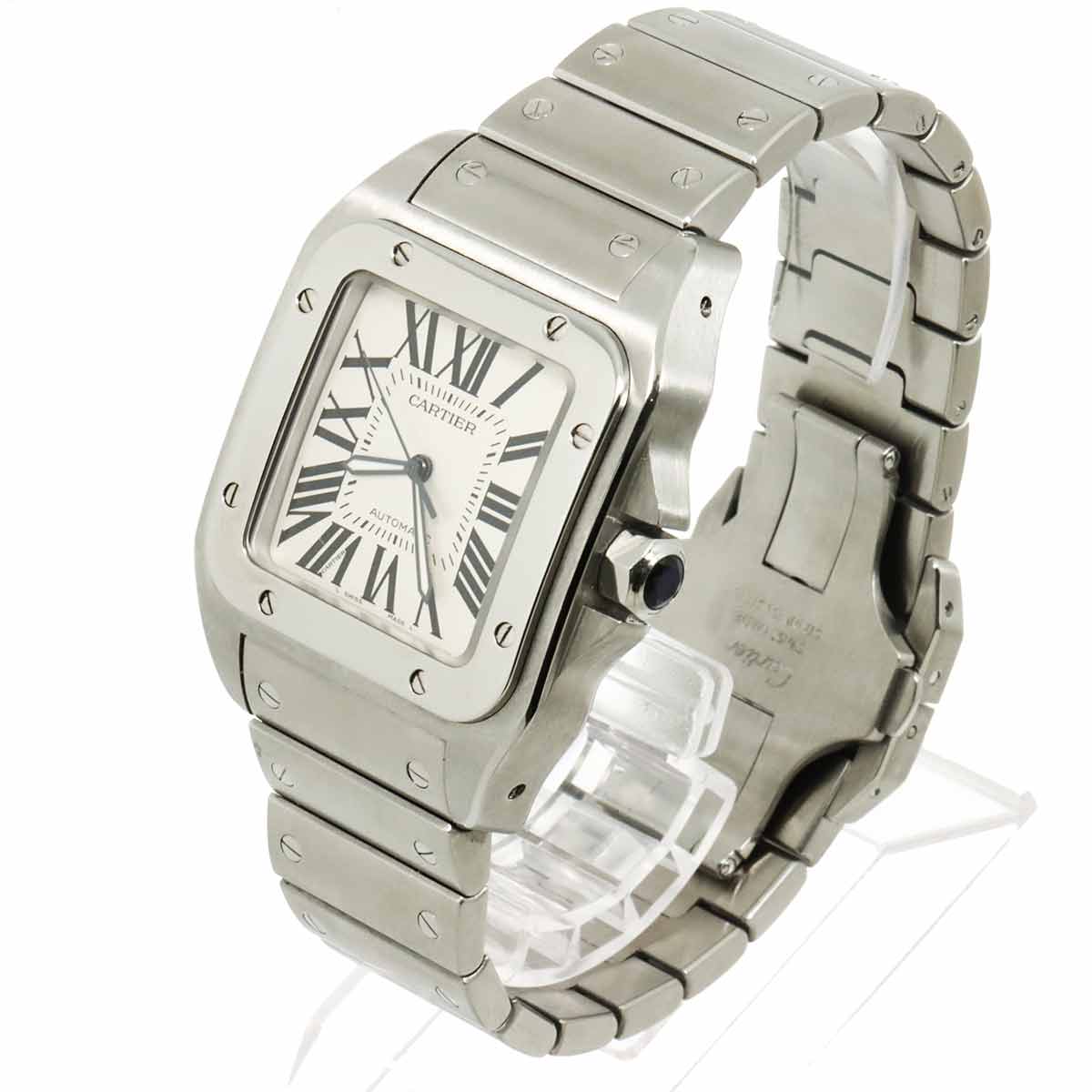 Santos 100 W200737G Automatic Silver Dial Mens Watch
