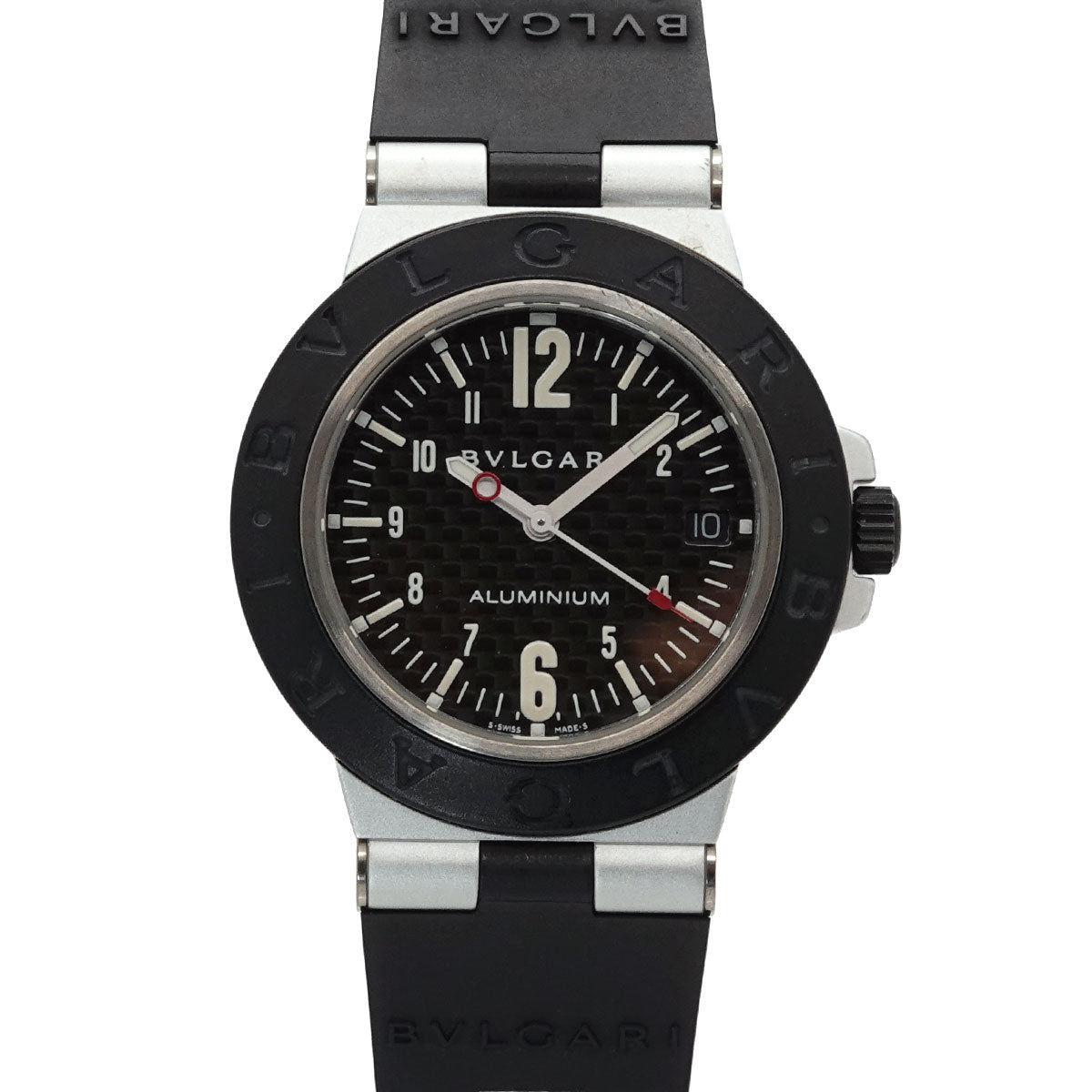 Aluminum AL38TA Date Automatic Black Carbon Dial Mens Watch