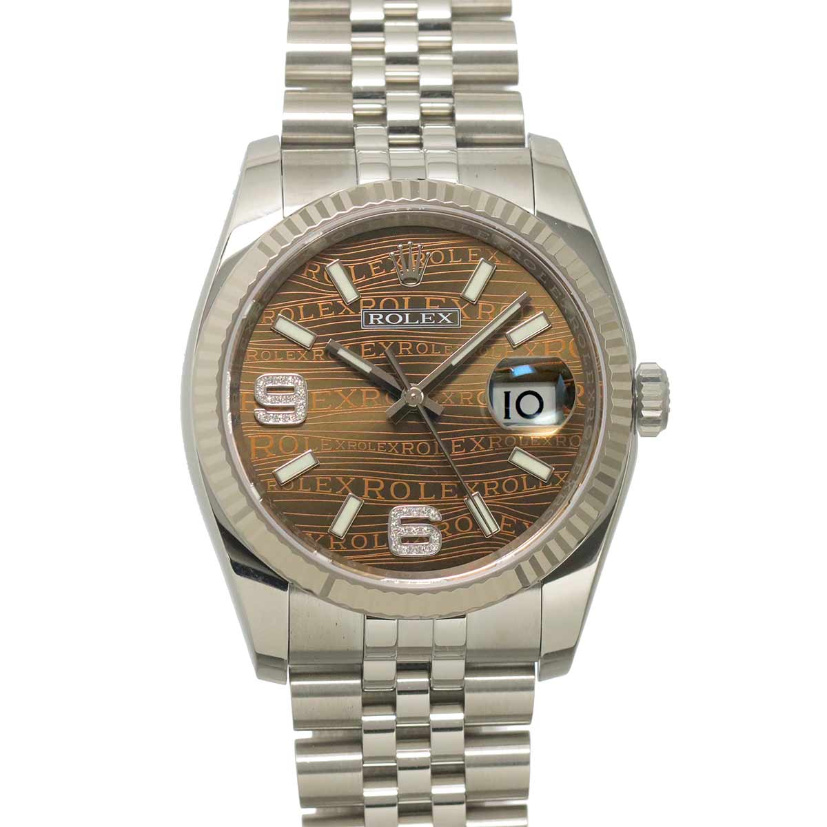 DateJust 116234 Serial Random 750 WG 69 Diamond Brown Dial Mens