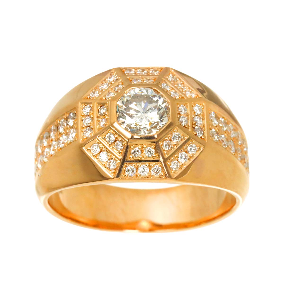 Diamond 1.026ct/0.85ct Ring 18K PG Pink Gold 750 Size10.75-11(US)