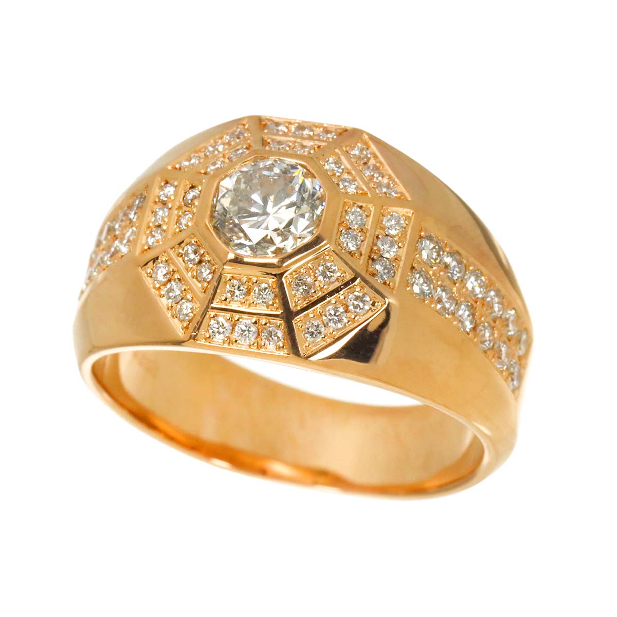 Diamond 1.026ct/0.85ct Ring 18K PG Pink Gold 750 Size10.75-11(US)