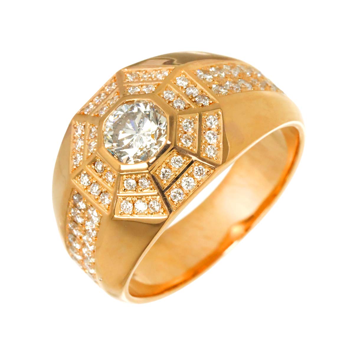 Diamond 1.026ct/0.85ct Ring 18K PG Pink Gold 750 Size10.75-11(US)