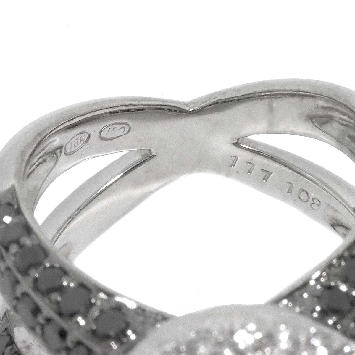 Diamond 1.77ct/1.08ct Ring 18K K18 WG White Gold size5.25(US)