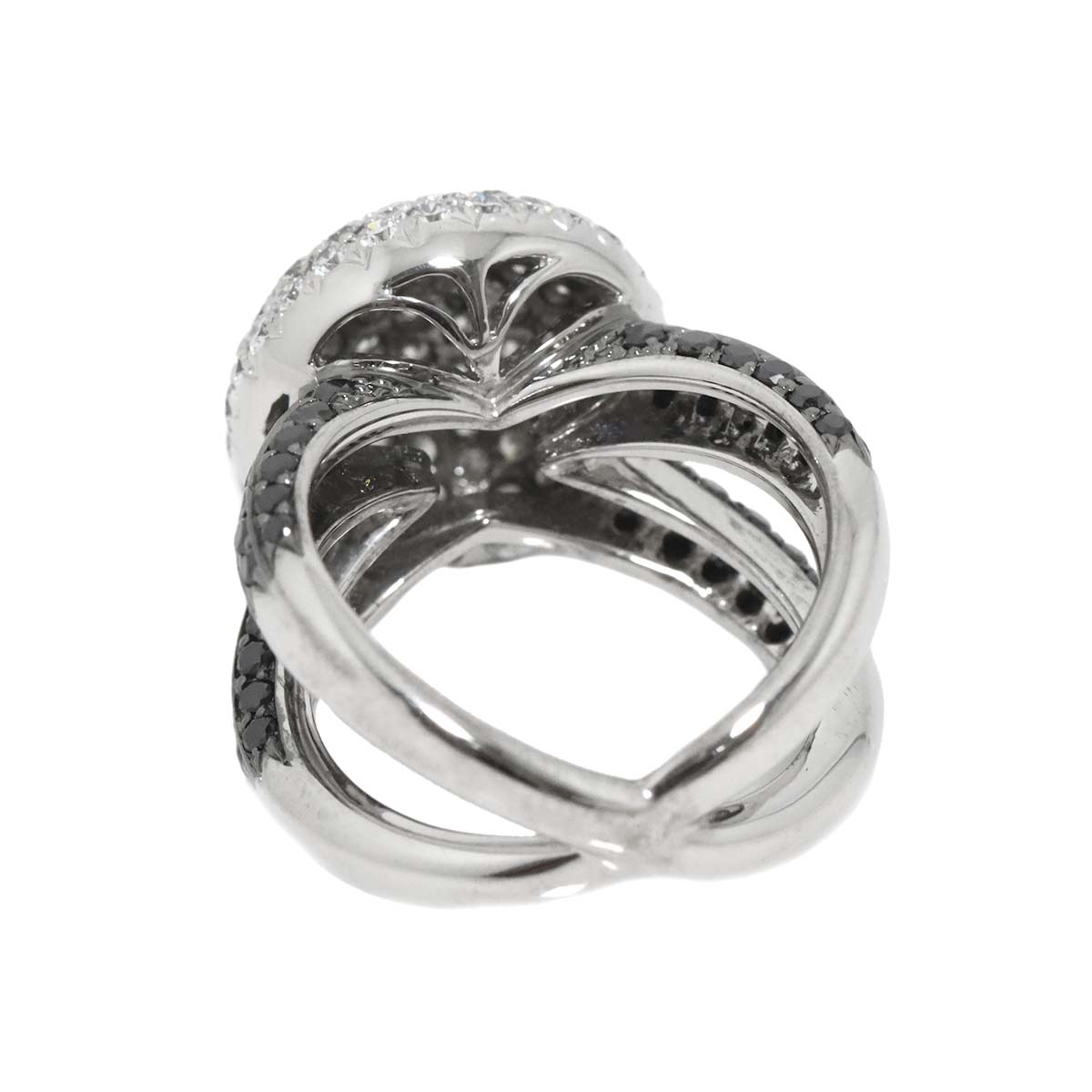 Diamond 1.77ct/1.08ct Ring 18K K18 WG White Gold size5.25(US)