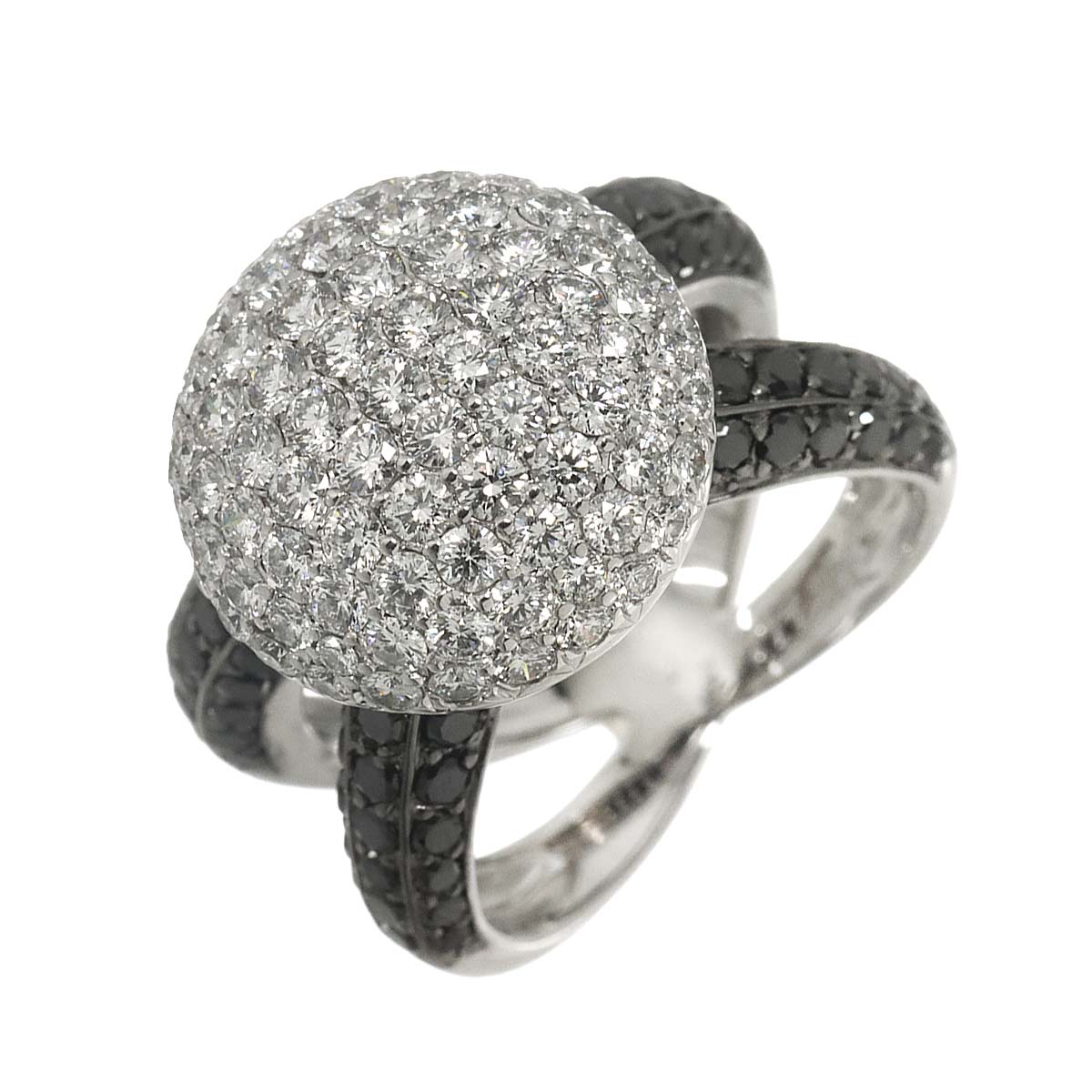 Diamond 1.77ct/1.08ct Ring 18K K18 WG White Gold size5.25(US)