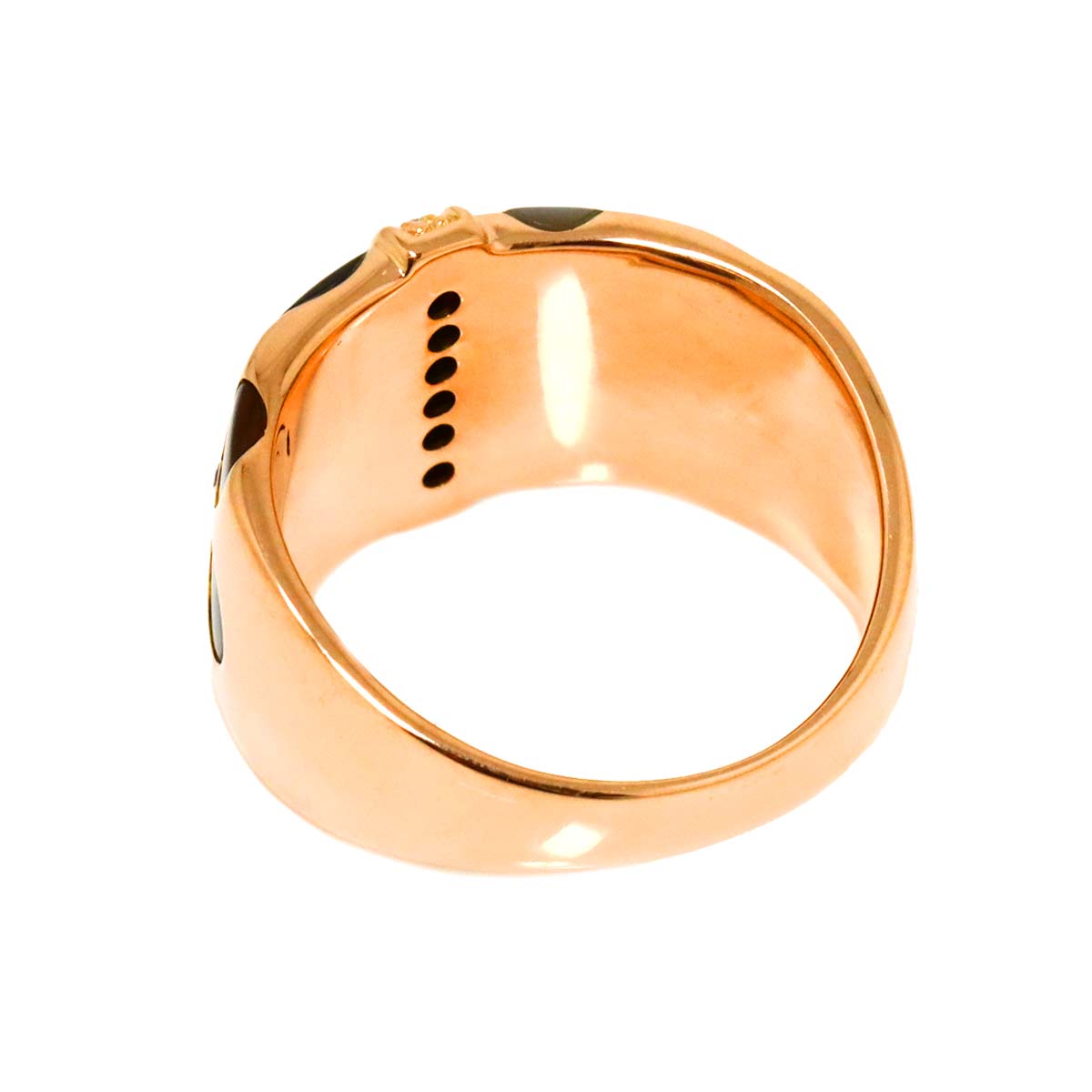 Diamond 0.11ct Carnelian MOP Ring 18K PG Pink Gold 750 Size7.5-7.75(US)