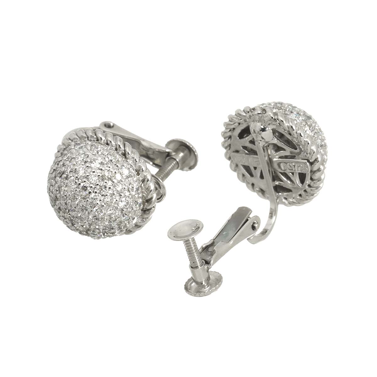 Diamond 0.725ct/0.725ct Earrings Clip on 18K WG 750
