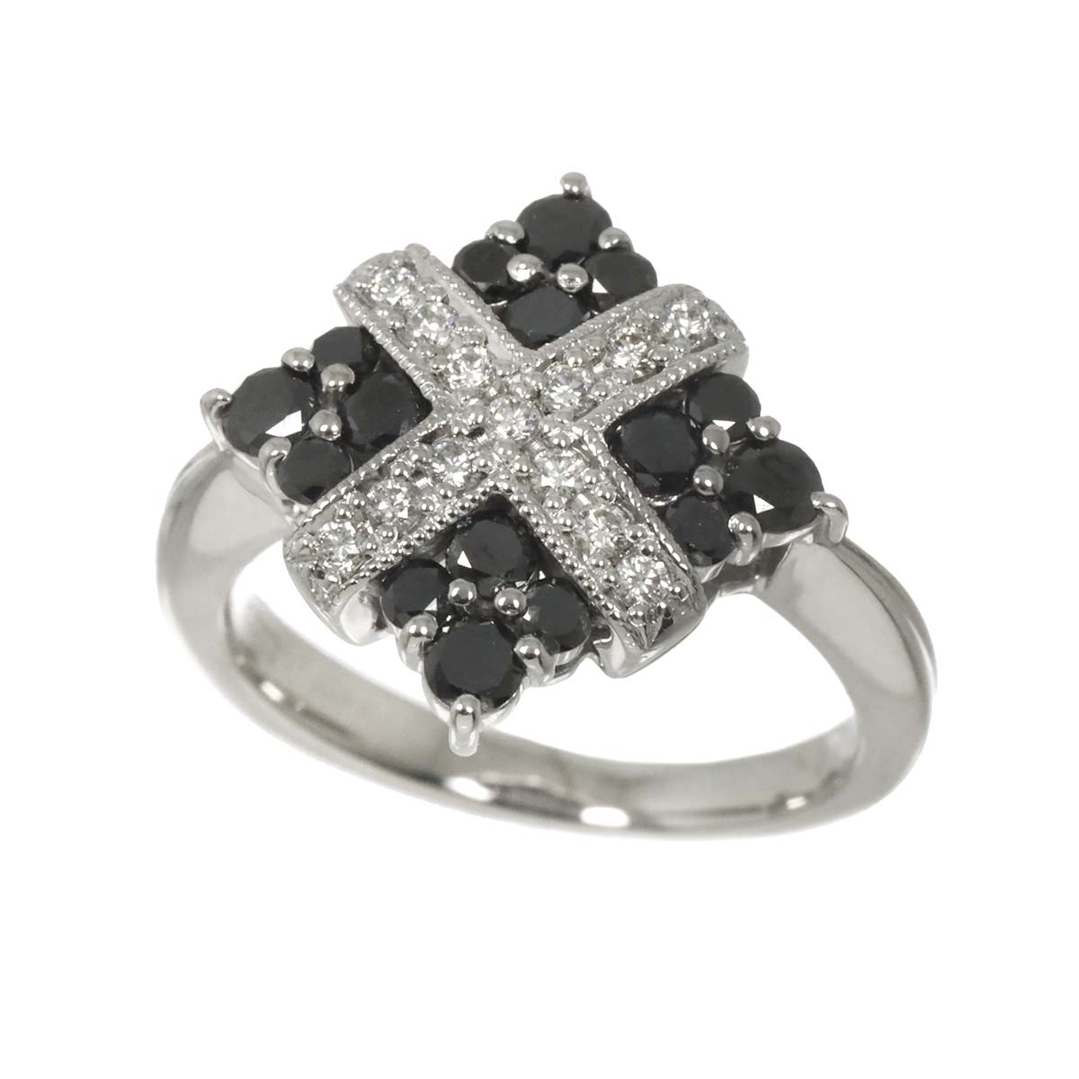 Diamond 0.66ct/0.14ct Ring 18K K18 WG White Gold size4.5-4.75(US)