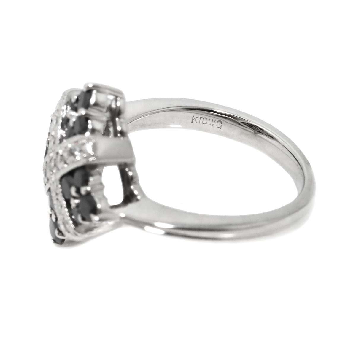 Diamond 0.66ct/0.14ct Ring 18K K18 WG White Gold size4.5-4.75(US)