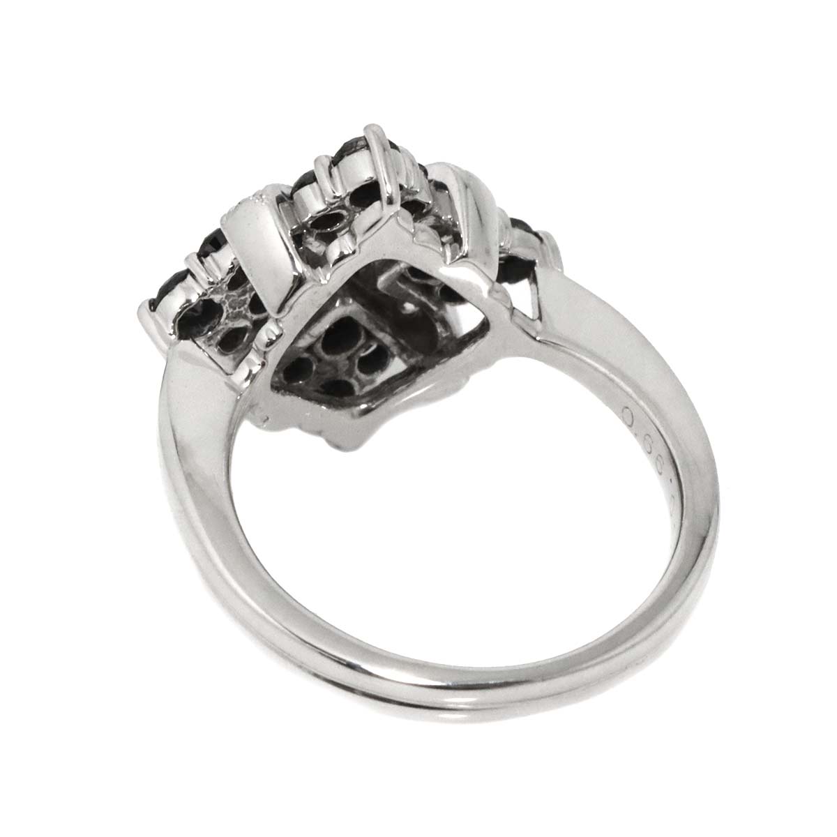 Diamond 0.66ct/0.14ct Ring 18K K18 WG White Gold size4.5-4.75(US)