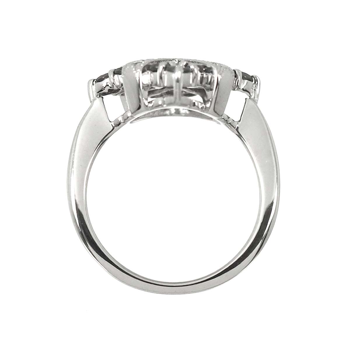 Diamond 0.66ct/0.14ct Ring 18K K18 WG White Gold size4.5-4.75(US)