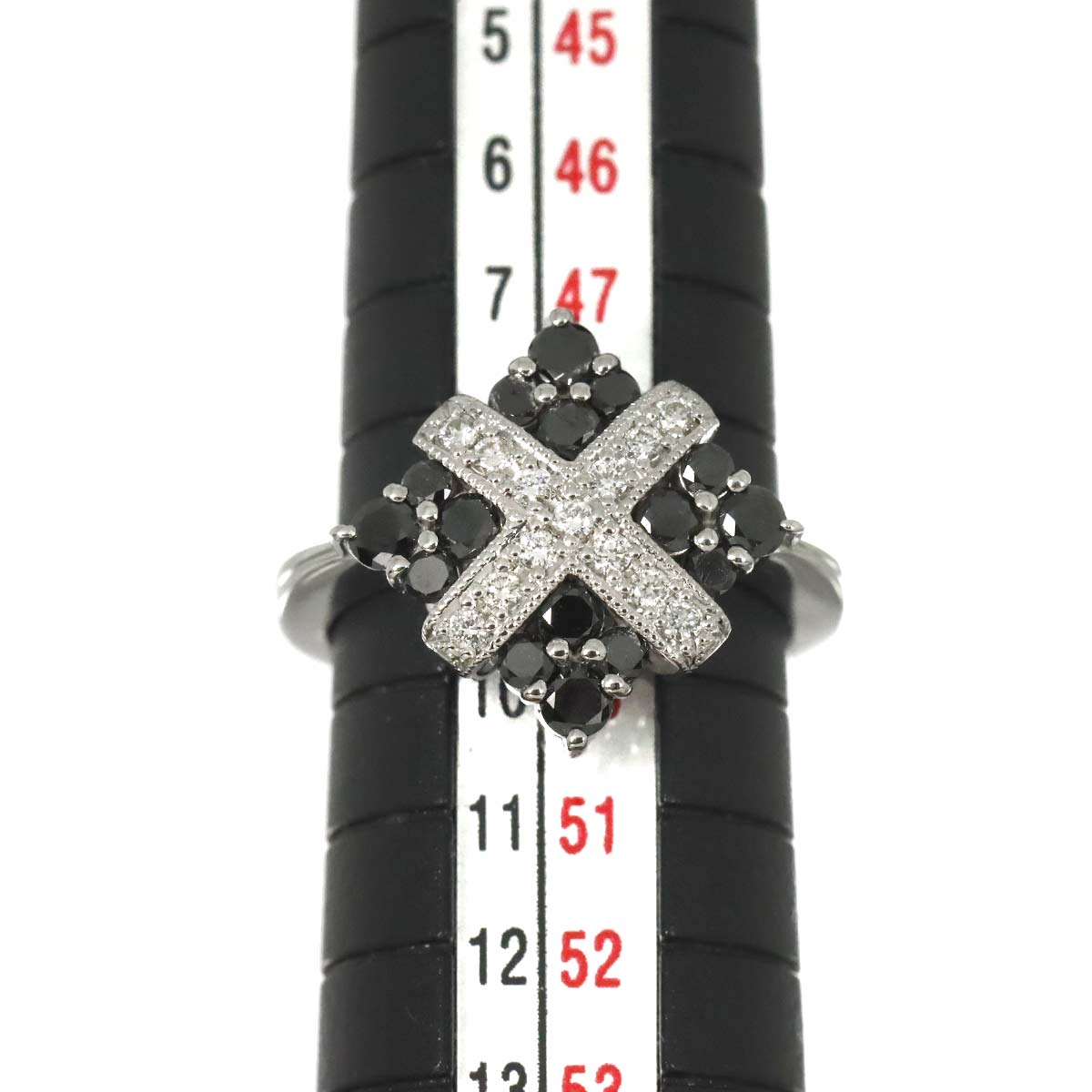 Diamond 0.66ct/0.14ct Ring 18K K18 WG White Gold size4.5-4.75(US)