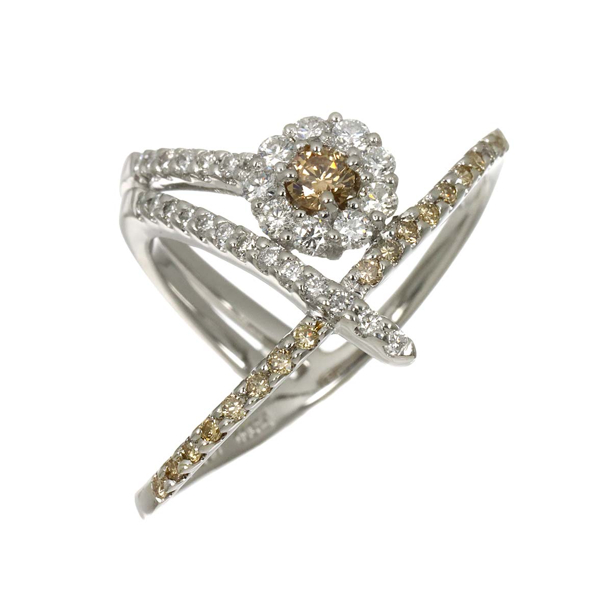 Diamond 0.55ct/0.45ct Ring Pt Platinum size6.75-7.25(US)