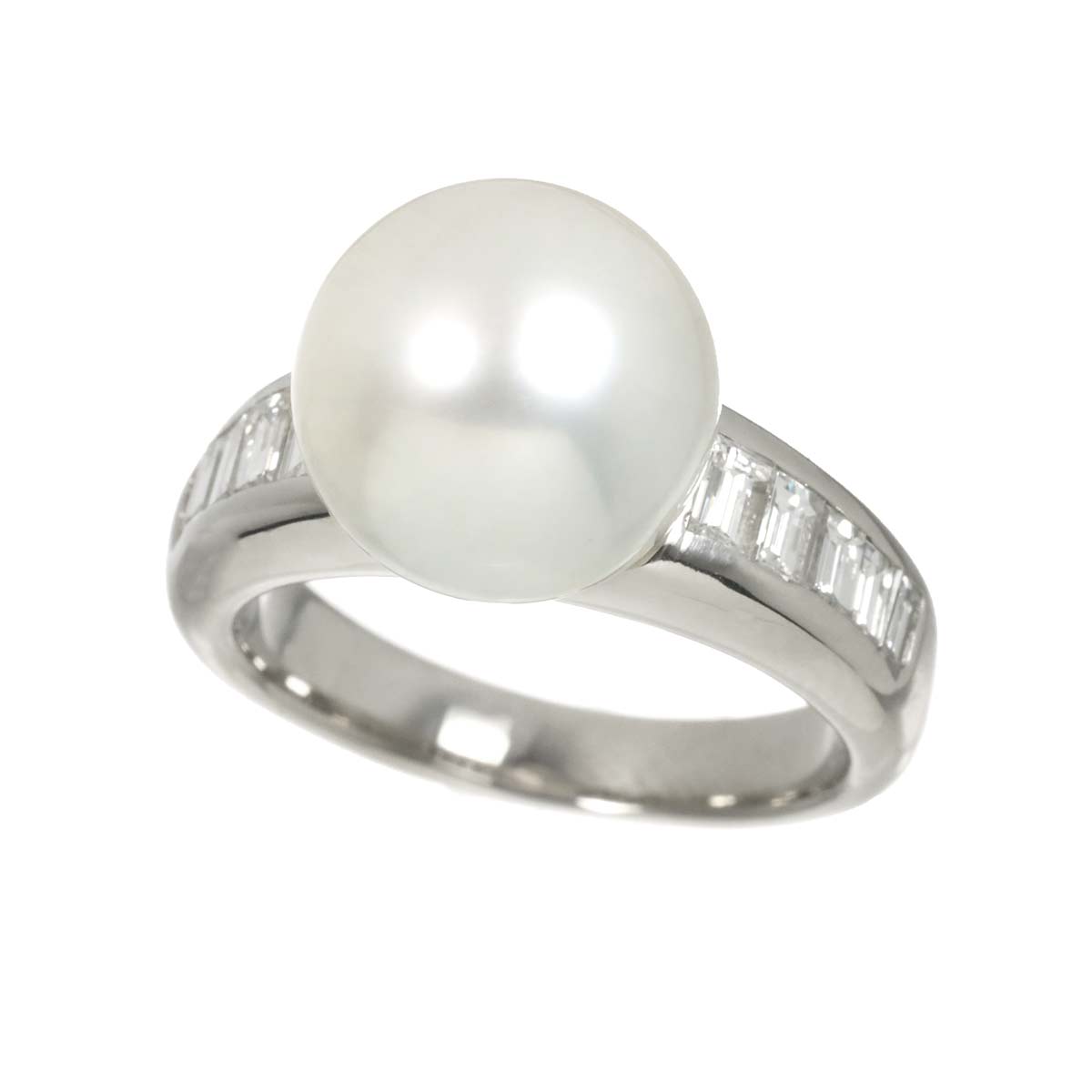 South Sea pearl 11.7mm Diamond 0.72ct Ring Pt Platinum Size6.75(US)