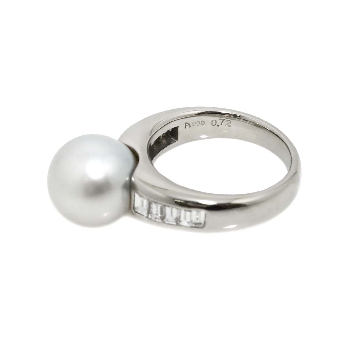 South Sea pearl 11.7mm Diamond 0.72ct Ring Pt Platinum Size6.75(US)