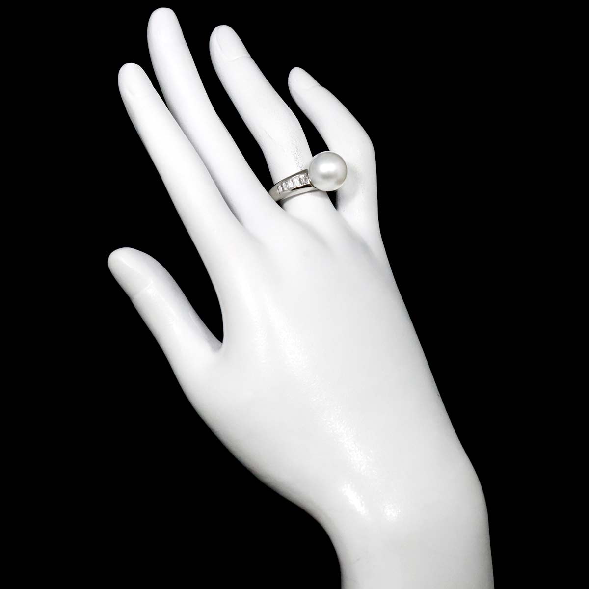 South Sea pearl 11.7mm Diamond 0.72ct Ring Pt Platinum Size6.75(US)