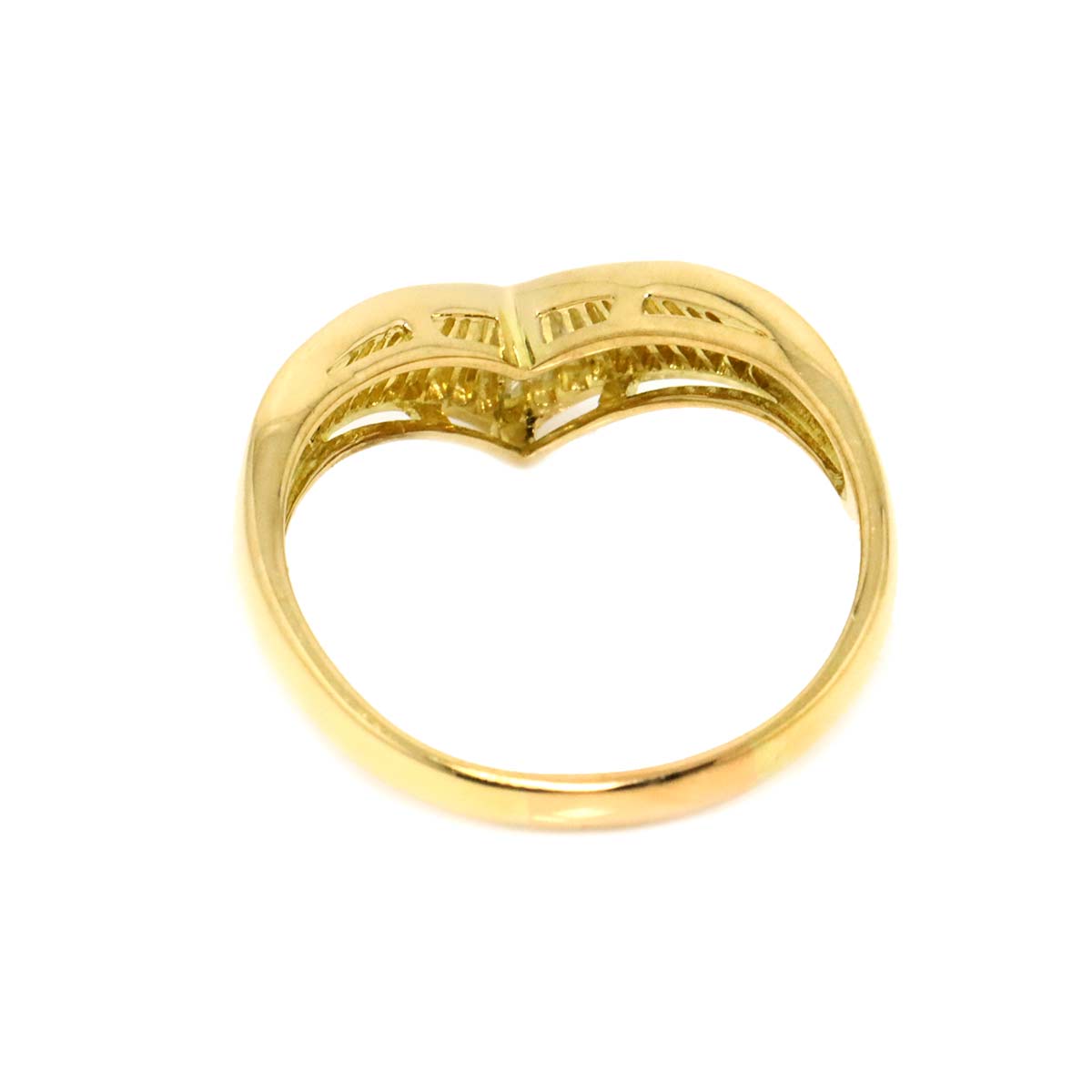 Diamond 0.51ct Ring 18K YG Yellow Gold 750 Size7.5(US)
